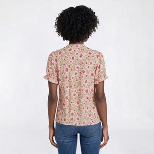 Womens Emily Daniels Short Sleeve Disco Dot Floral Blouse alternate view